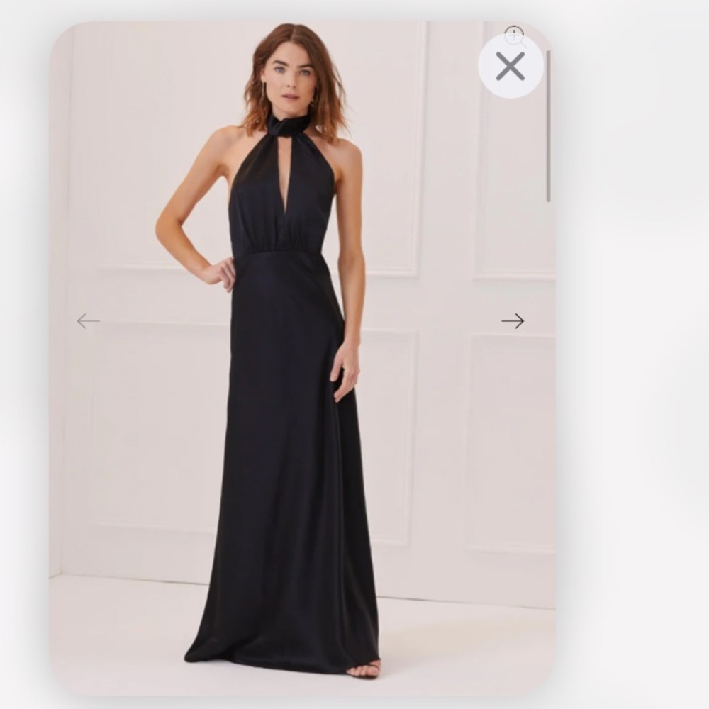 Silky Halter Cutout Gown